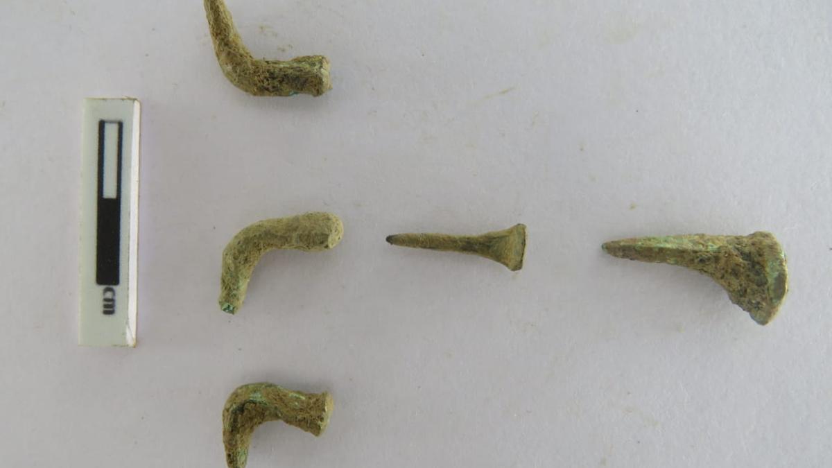 Copper nails found at Porpanaikottai excavation site